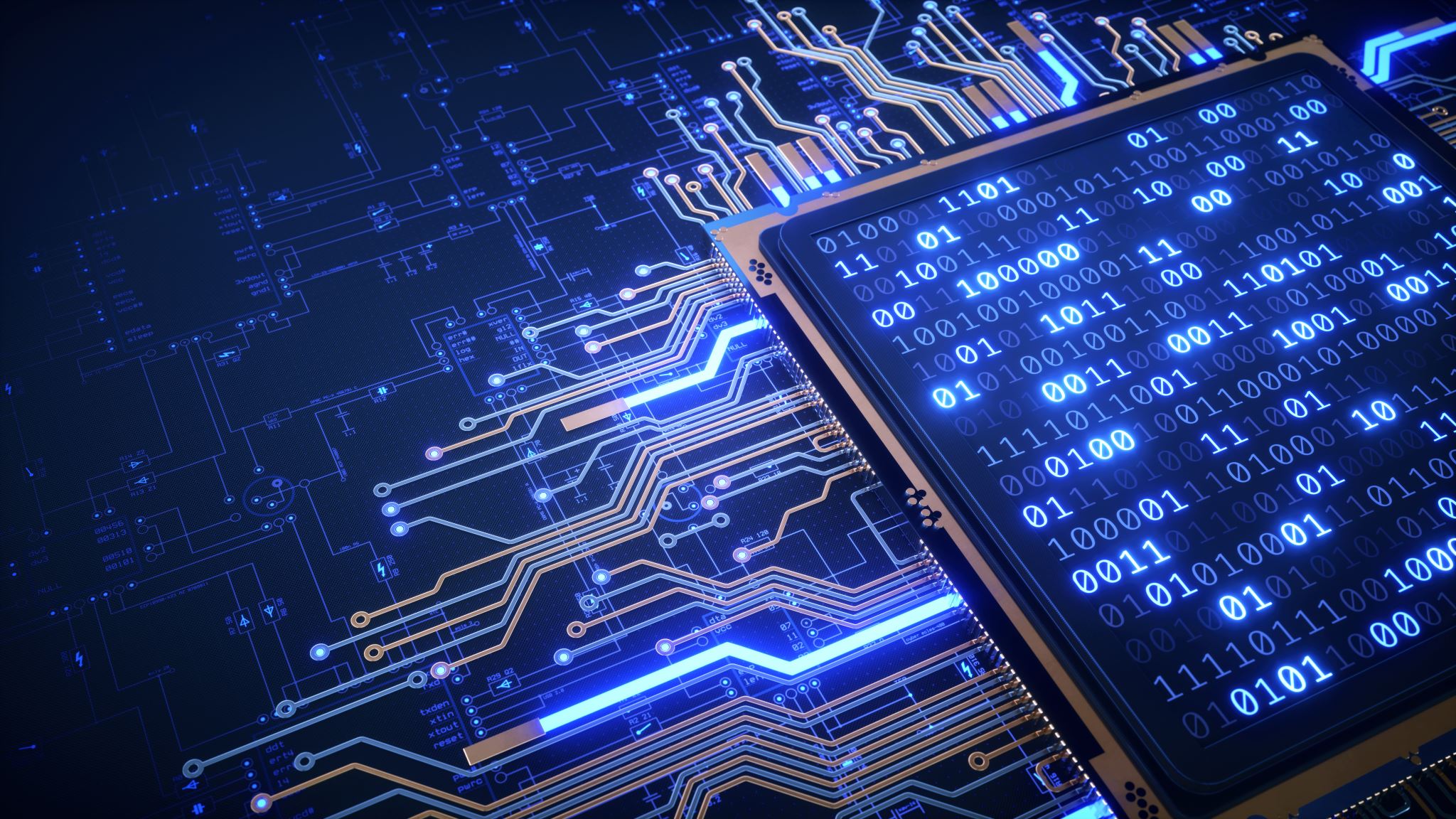 Digital circuit board representing MCHUSA technology infrastructure